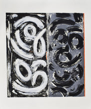 Load image into Gallery viewer, Black and White with Orange Stripe by Deborah Friedman