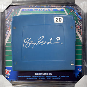 Barry Sanders Silverdome Seat Back, Signed
