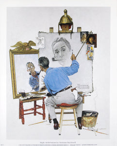 "Triple Self-Portrait" by Norman Rockwell