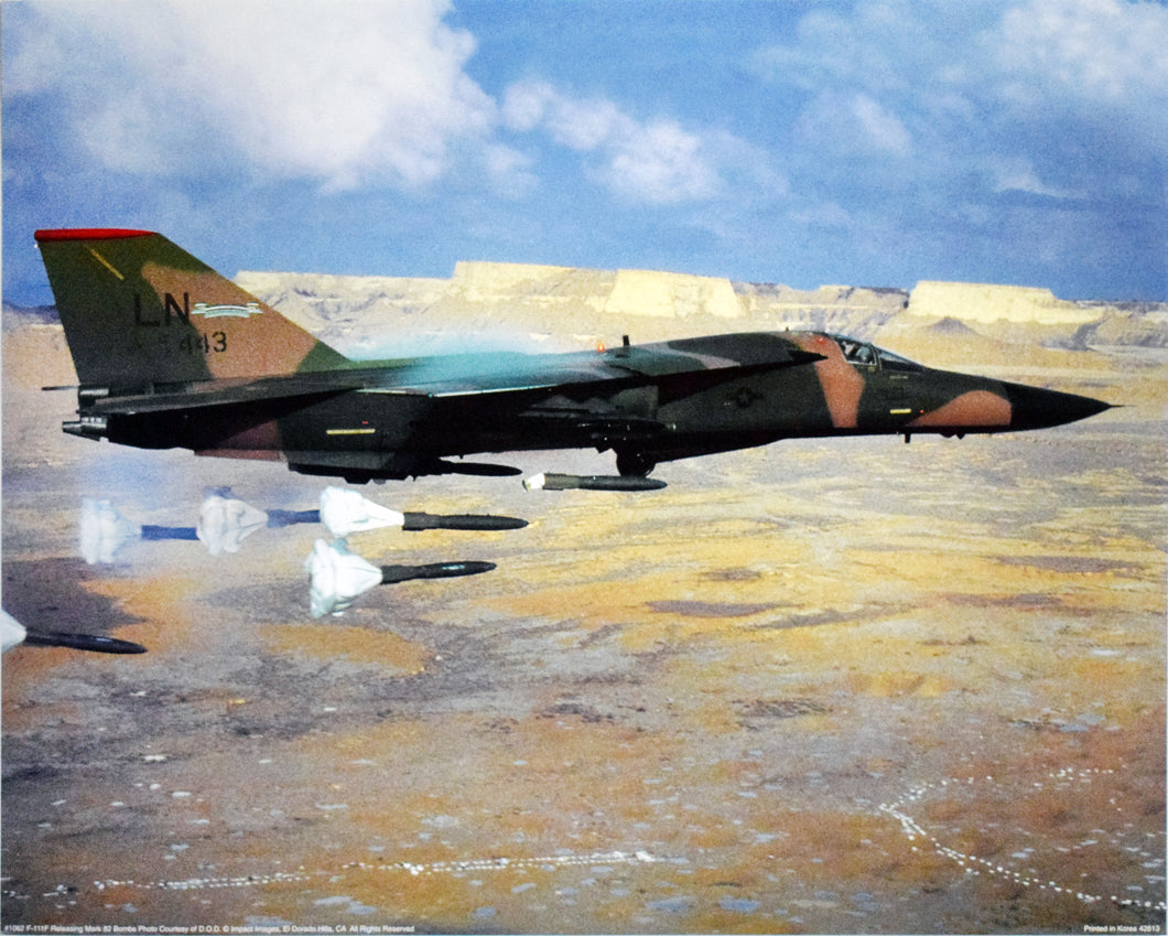 F-111F Releasing Mark 82 Bombs