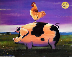 Rooster on a Pig by DeFrancesco