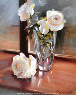 Flowers in a clear glass, Artwork by Jan McLaughlin