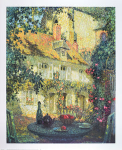 A Summer's Day by Henri Le Sidaner painter poster of house and flowers