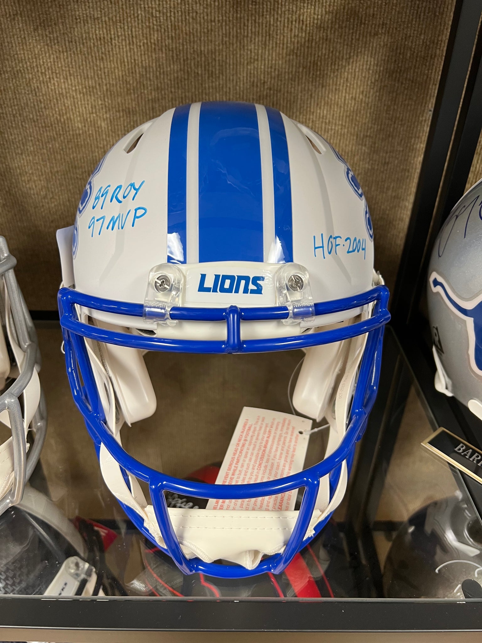 barry sanders signed football helmet Barry Sanders Helmet